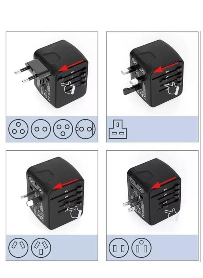 Universal Travel Adapter with 4 Ultra-Fast USB Port and 1 Ultra-Fast USB Type C Port and Power Socket
