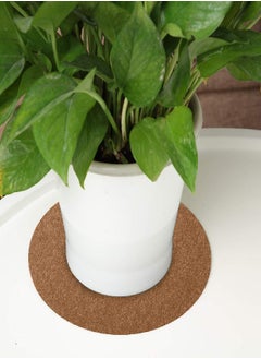 Nuanchu Nuanchu Plant Coaster Mat Reversible Round Fabric Plant Absorbent Waterproof Plant Tray Flower Pot Coaster Mat for Gardening Indoor Outdoor Pots 4/6/8/10 Inch (Wood-Colored, Light Brown)  - Image 2
