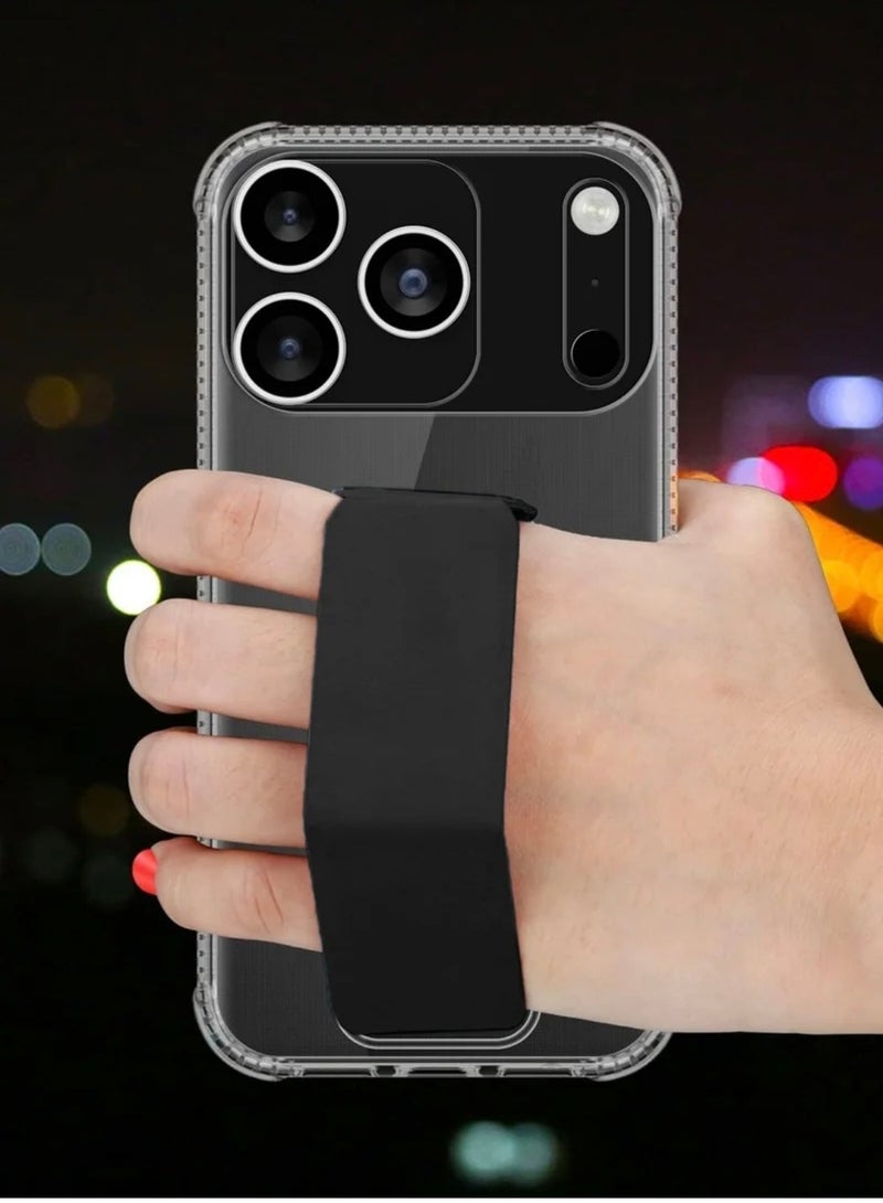 ARMOR Case Cover For Apple iPhone 17 Pro Max With Magnetic Hand Grip 3 in 1 Clear / Black - Image 4