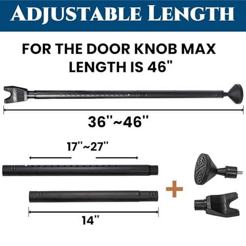 Acshio 2 Pack Door Security Bars AntiSlip Heavy Duty Door Stoppers Sliding Patio Bar 2in1 Adjustable Jammer Barricade Security Door Lock Bar for Apartment Home Travel Hotel Room - Image 3