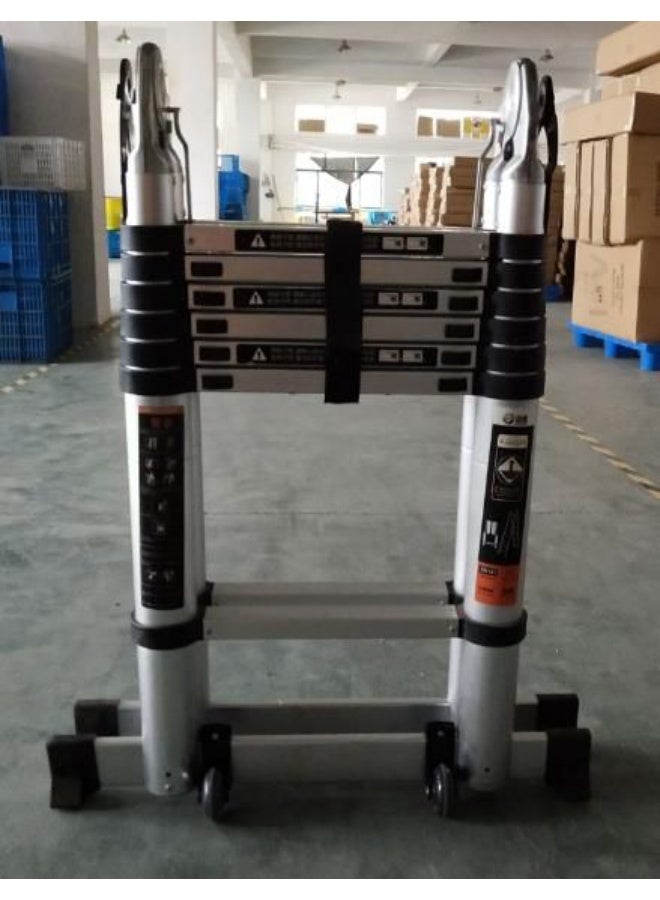 Telescopic Ladder,3.2 m, Durable Aluminum, Foldable & Extendable - Image 3