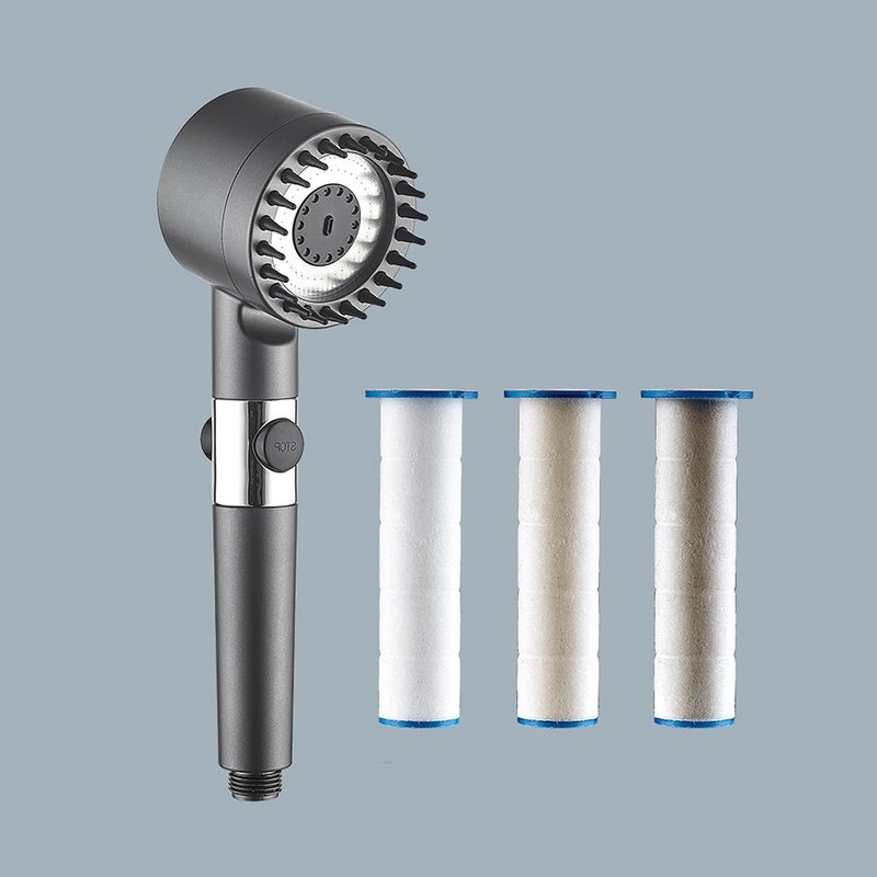 XIBO Handheld Shower Black Filtered Water High Pressure 3 Gear Spray and Convenient Pause Switch for Ultimate Shower Experience - Image 5