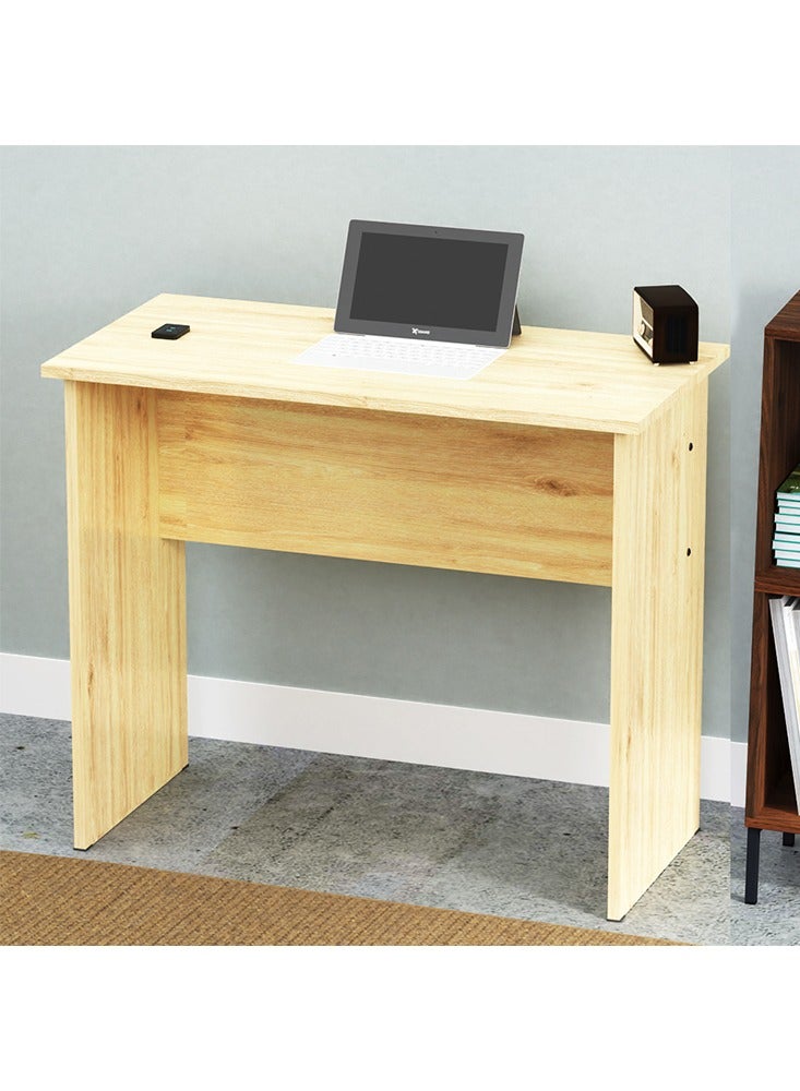 Mahmayi Mahmayi Modern Study Table with BS02 Desktop Socket with USB A/C Port, Modern Executive Desk for Adults, Home Offices, Schools, Laptop, Computer Workstation Table- Natural Davos Oak - Image 3