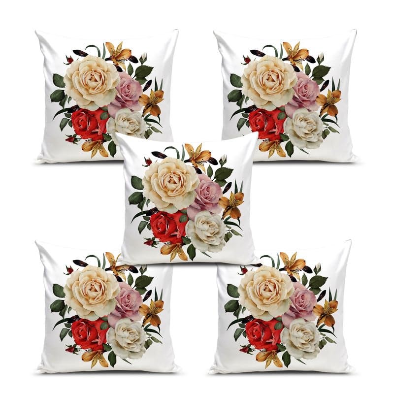 BMRGIFTS Soft Fabric Decorative Designer Printed Cushion Cover Decorations for Sofa Living Room 16 x 16 inch Set of 5 Multi (CC13) - Image 3