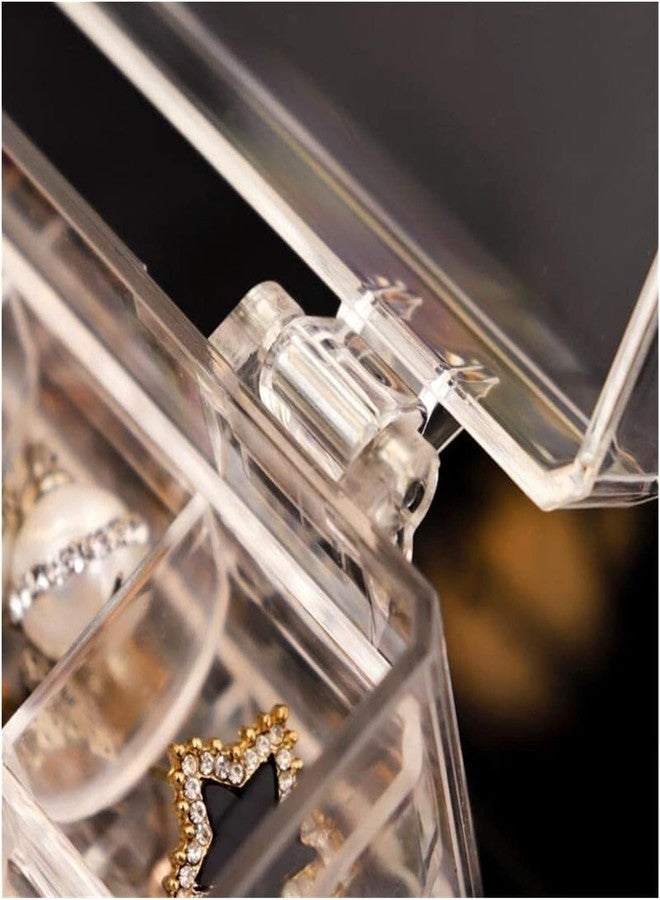 ROKTRY Jewelry Storage Box Earrings Hand Jewelry Ear Stud Necklace More Than Partitioned and Portable Box Large Capacity Dustproof (Clear)(3PCS) - Image 4