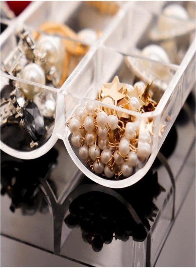 ROKTRY Jewelry Storage Box Earrings Hand Jewelry Ear Stud Necklace More Than Partitioned and Portable Box Large Capacity Dustproof (Clear)(3PCS) - Image 5
