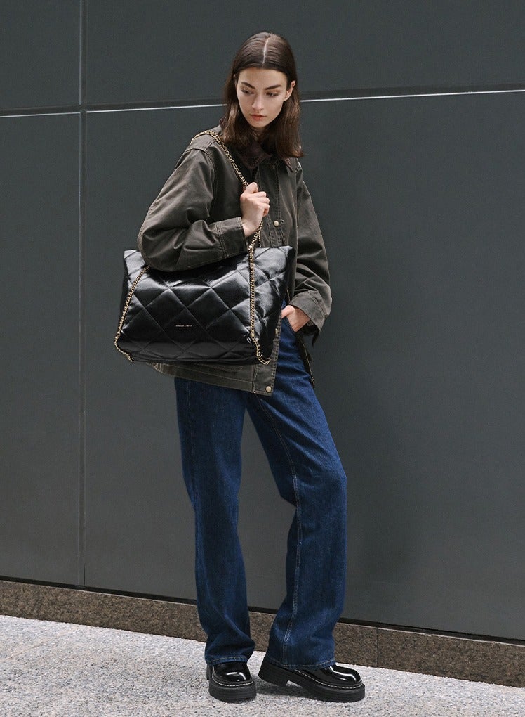 charles & Keith Women's Bag Winter New Arrival Large Capacity Chain Shoulder Bag - Image 2