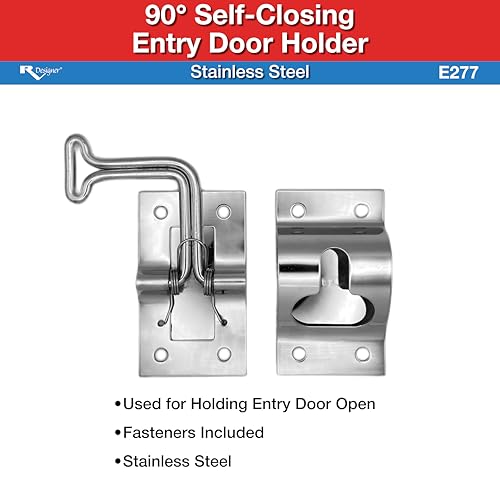 RV Designer E277 90° Entry Door Holder, Stainless Steel, Silver - Image 3
