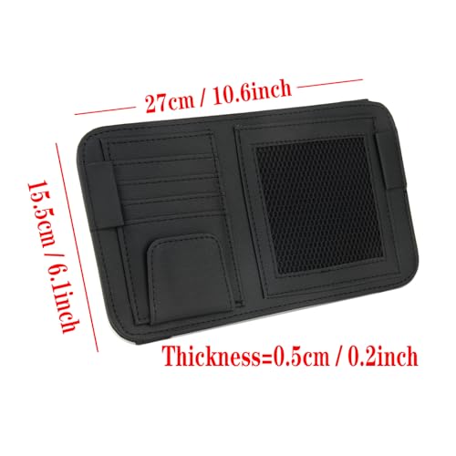Aturmon Leather Car Sun Visor Organizer for Or Truck, Sunglasses Holder, Cards Sleeve Pockets Organizer,Visor Document Holder for Car Registration License, Drving License, Insurance, Cards, Pen, Key - Image 5