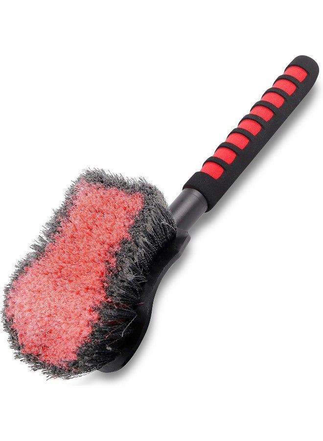 TAKAVU TAKAVU Long Handle Wheel Tire Body Brush, 17.5” Car Wash Brush for Easy Scrubbing, Durable Premium Soft Bristle, Cleans Dirty Tires & Releases Dirt and Road Grime  - Image 1