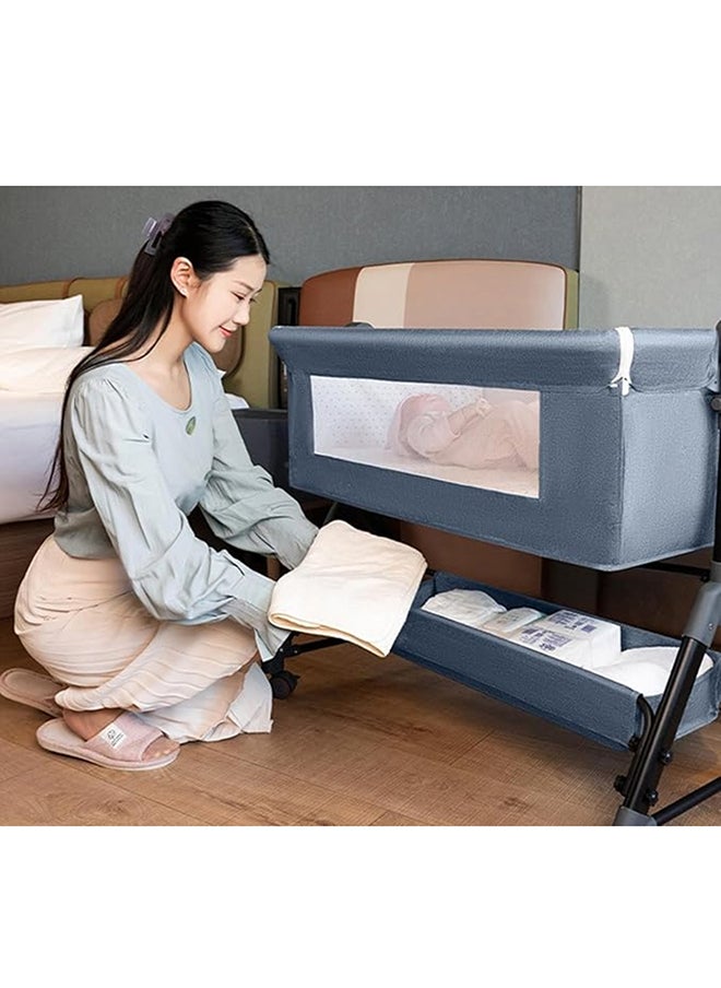MAAS - 3-In-1 Portable Foldable Baby Travel Bed With Adjustable Height, Breathable Mesh Mattress, Storage Basket And Mosquito Net - Image 1
