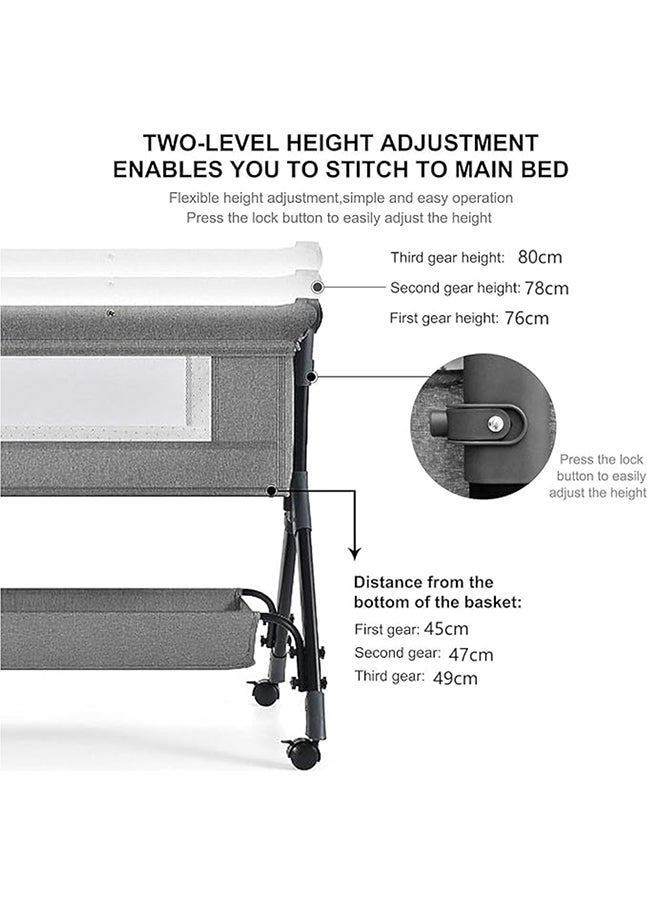 MAAS - 3-In-1 Portable Foldable Baby Travel Bed With Adjustable Height, Breathable Mesh Mattress, Storage Basket And Mosquito Net - Image 1