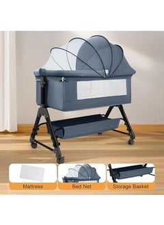 MAAS 3-In-1 Portable Foldable Baby Travel Bed With Adjustable Height, Breathable Mesh Mattress, Storage Basket And Mosquito Net  - Image 3