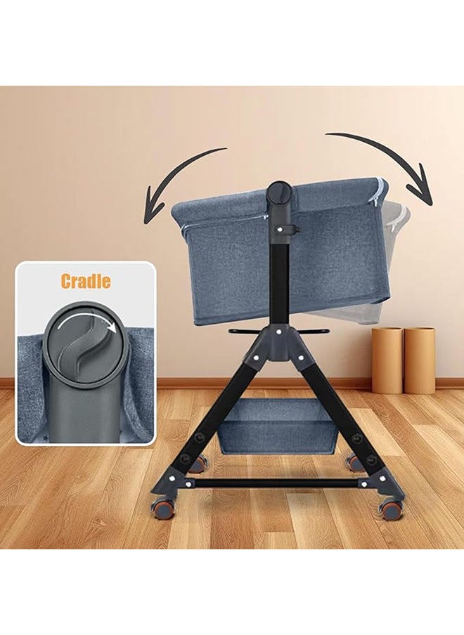 MAAS - 3-In-1 Portable Foldable Baby Travel Bed With Adjustable Height, Breathable Mesh Mattress, Storage Basket And Mosquito Net - Image 1