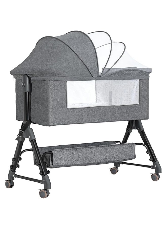 MAAS - 3-In-1 Portable Foldable Baby Travel Bed With Adjustable Height, Breathable Mesh Mattress, Storage Basket And Mosquito Net - Image 1