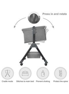 MAAS 3-In-1 Portable Foldable Baby Travel Bed With Adjustable Height, Breathable Mesh Mattress, Storage Basket And Mosquito Net  - Image 4