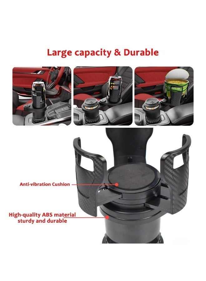 GO-DES 2 in 1 Car Drink Holder Expander, Adjustable Cup Holder, 360 Degree Rotating Car Cup Stand for Bottle and Can - Image 2