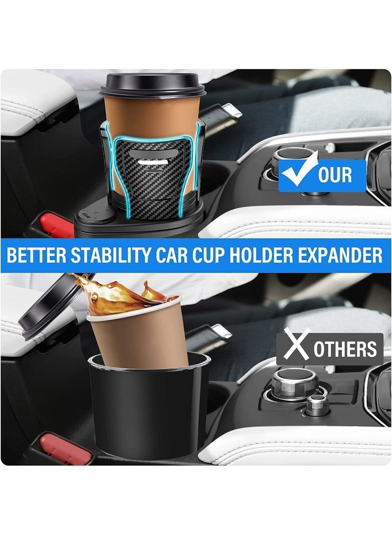 GO-DES 2 in 1 Car Drink Holder Expander, Adjustable Cup Holder, 360 Degree Rotating Car Cup Stand for Bottle and Can - Image 3