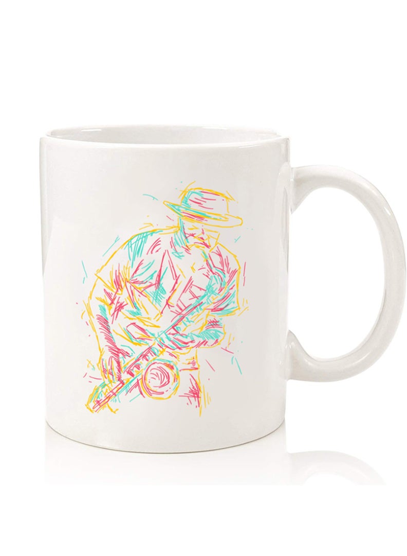 Theodor Premium Quality Two Sided Printed Coffee Mug Tea Cup For Home Office, Kids Men Women Abstract saxophone - Image 1