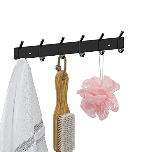 VAEHOLD Wall Hooks Coat Hooks Wall Mounted, Coat Rack with 6 Double Hooks for Hanging Towel Hat Coat Robe Bag Key for Bathroom Kitchen Bedroom（1 Pack） - Image 5