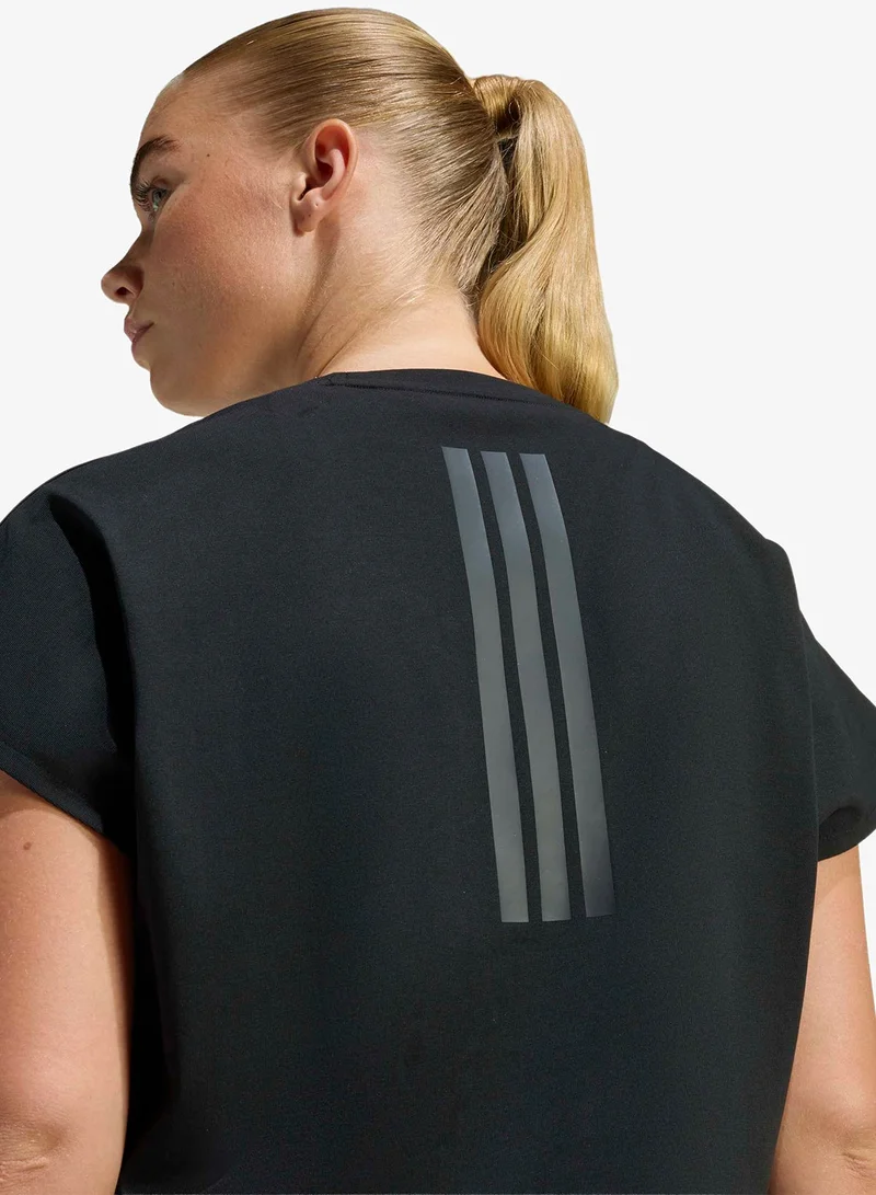 Adidas  3-Stripes Power Workout Cropped Boxy  T-Shirt for Women | Best Price UAE