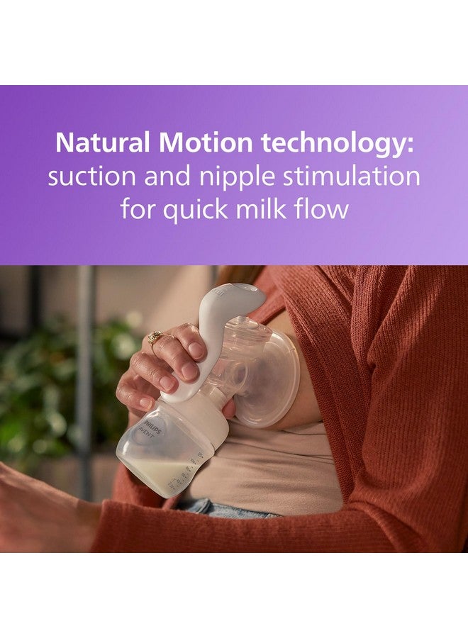 Avent Philips Avent Manual Breast Pump, Easy Pumping with Natural Motion Technology, Silicone Cushion, 4oz Natural Bottle, Sealing Disc, Screw Ring, Transparent, Model SCF430/03 - Image 2