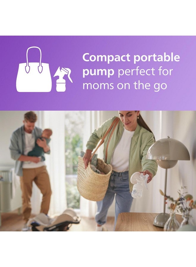 Avent Philips Avent Manual Breast Pump, Easy Pumping with Natural Motion Technology, Silicone Cushion, 4oz Natural Bottle, Sealing Disc, Screw Ring, Transparent, Model SCF430/03 - Image 5