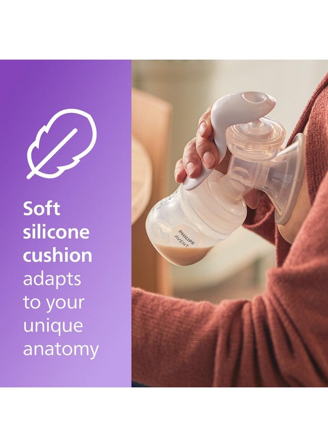 Avent Philips Avent Manual Breast Pump, Easy Pumping with Natural Motion Technology, Silicone Cushion, 4oz Natural Bottle, Sealing Disc, Screw Ring, Transparent, Model SCF430/03 - Image 3