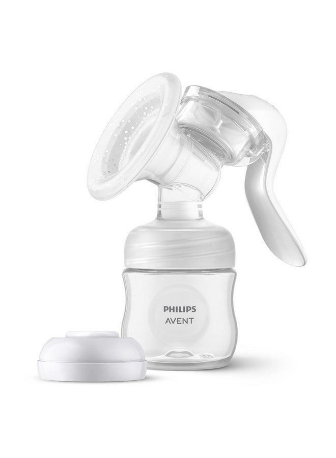Avent Philips Avent Manual Breast Pump, Easy Pumping with Natural Motion Technology, Silicone Cushion, 4oz Natural Bottle, Sealing Disc, Screw Ring, Transparent, Model SCF430/03 - Image 1