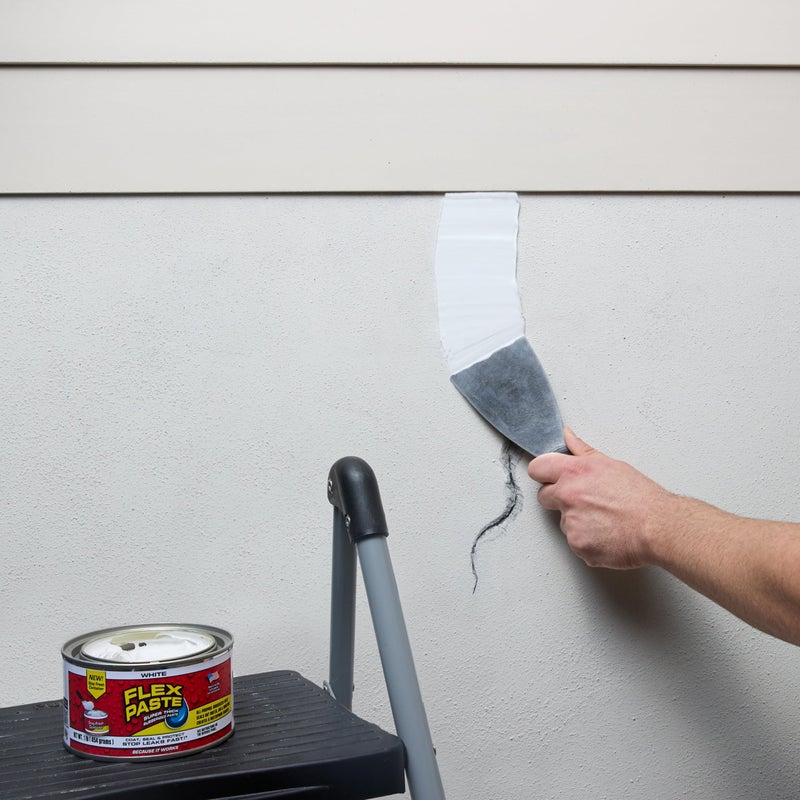 Flex Paste, Waterproof Paintable Putty, Spackle Sealant, Fill Gaps Cracks Holes - Block Out Water and Air - UV Resistant - Walls, Drywall, EPDM, Concrete, Roof, RV Repairs, White, Half-Quart - Image 5