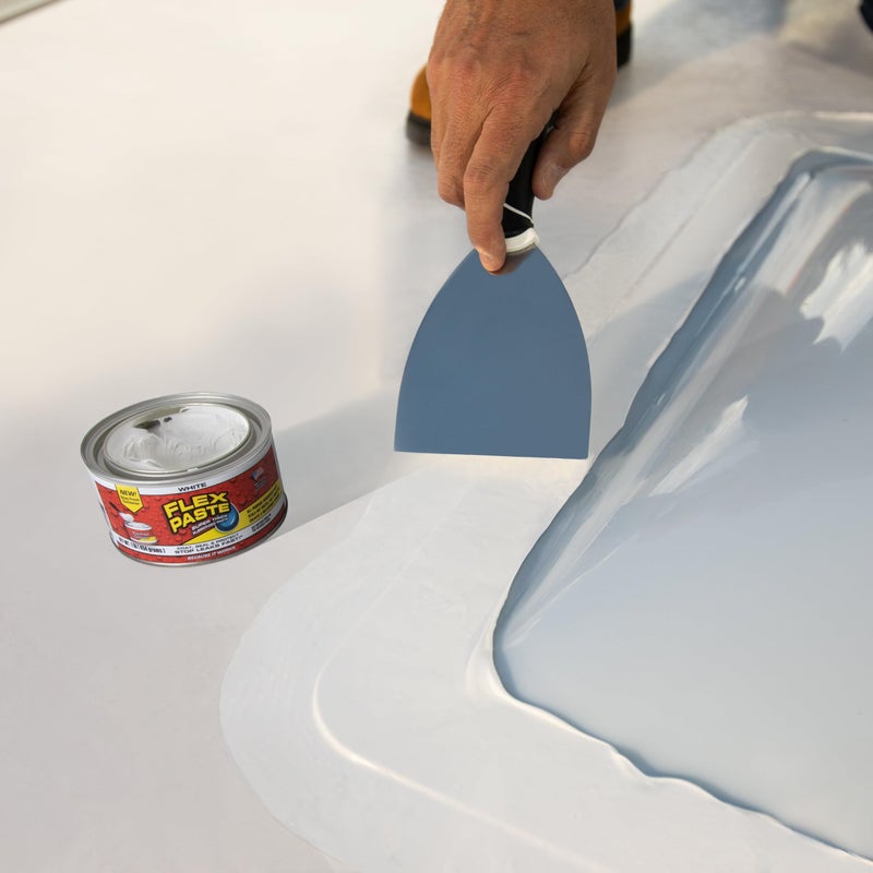 Flex Paste, Waterproof Paintable Putty, Spackle Sealant, Fill Gaps Cracks Holes - Block Out Water and Air - UV Resistant - Walls, Drywall, EPDM, Concrete, Roof, RV Repairs, White, Half-Quart - Image 3