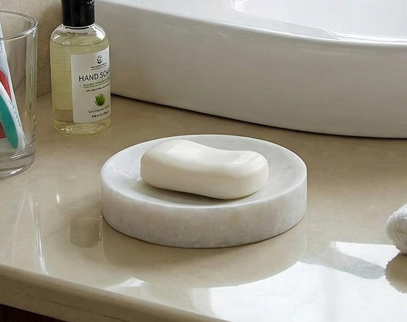 KLEO Natural Marble Stone Soap Dish Bath Accessories For Bath Tub or Wash Basin - Image 2