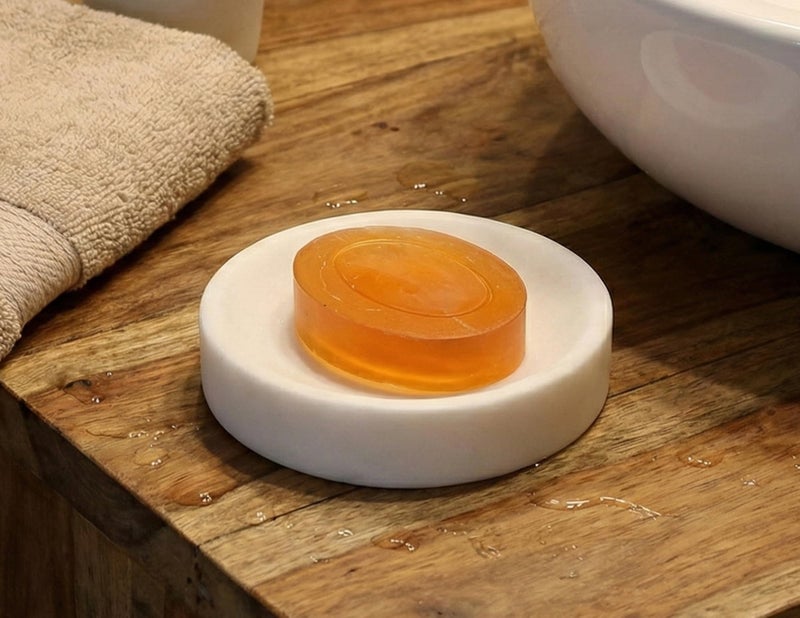 KLEO Natural Marble Stone Soap Dish Bath Accessories For Bath Tub or Wash Basin - Image 1