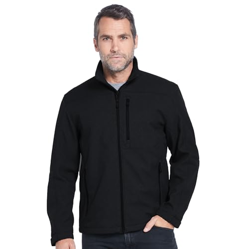 Weatherproof Men's Midweight Water and Wind Resistant Soft Shell Jacket Black (XL) - Image 1