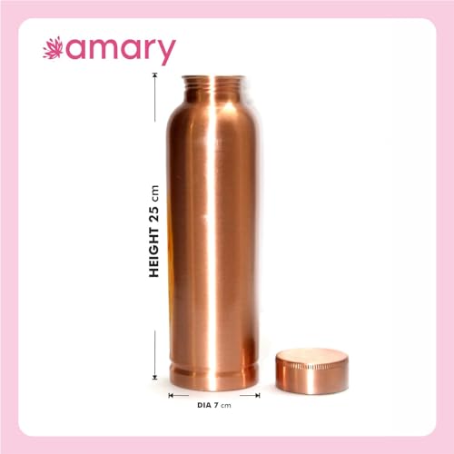 AMARY Pure Copper Water Bottle | Seamless, Leakproof & BPA-Free | Ayurvedic Health Benefits for Hydration & Immunity | Ideal for Home, Office, Gym, Yoga & Travel (1L, Pack of 1) - Image 3