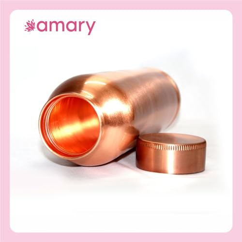 AMARY Pure Copper Water Bottle | Seamless, Leakproof & BPA-Free | Ayurvedic Health Benefits for Hydration & Immunity | Ideal for Home, Office, Gym, Yoga & Travel (1L, Pack of 1) - Image 2