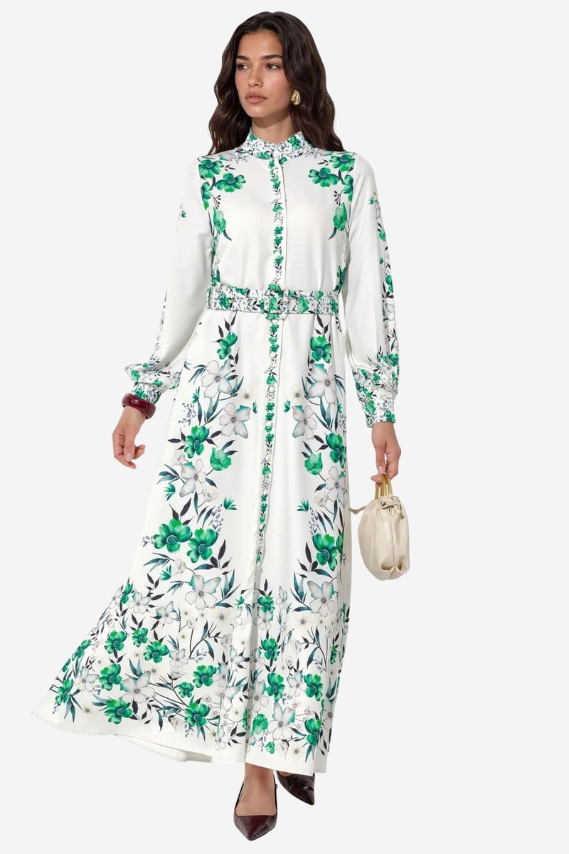 Jennyfer Floral Belted Maxi Shirt Dress - Image 2