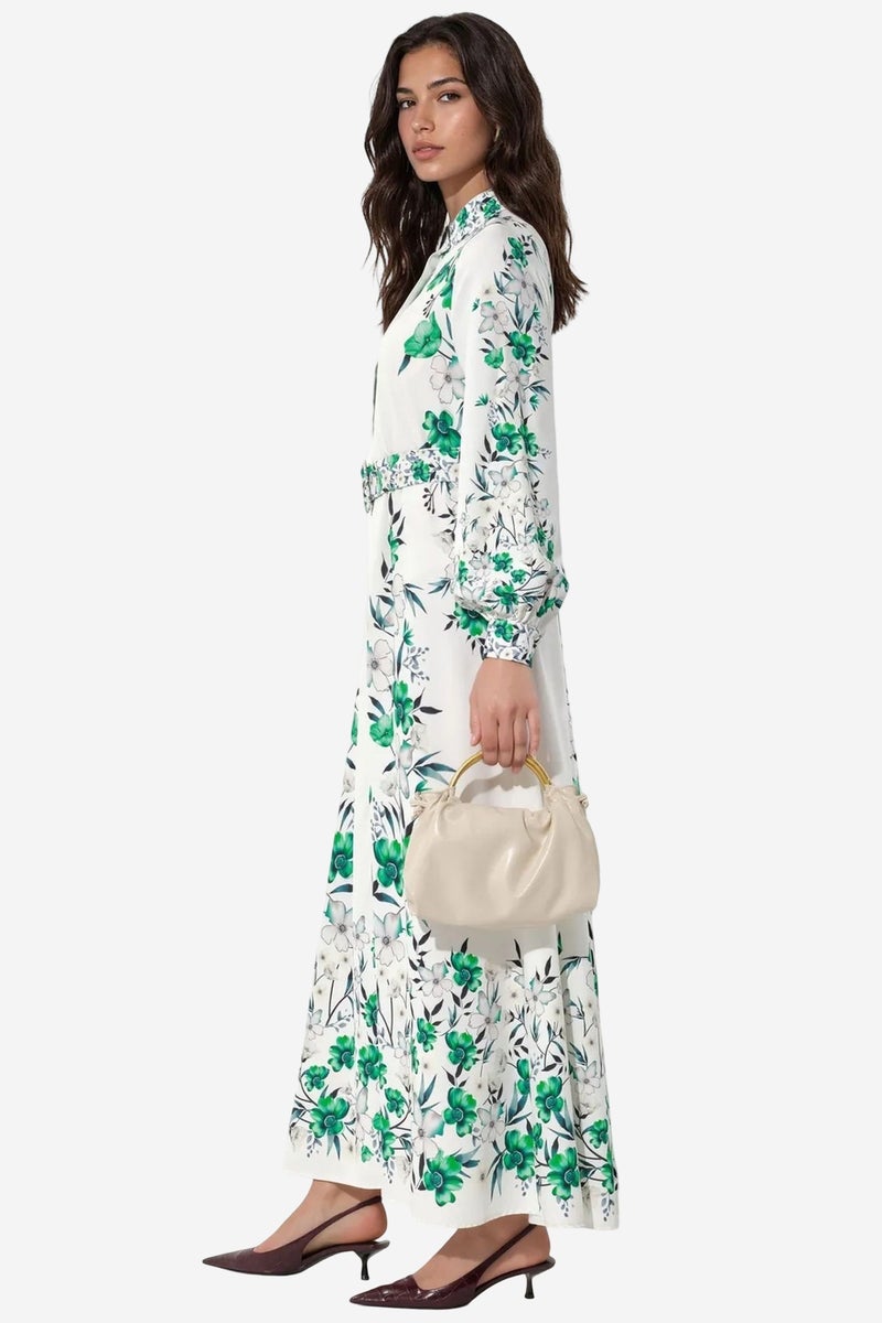 Jennyfer Floral Belted Maxi Shirt Dress - Image 3