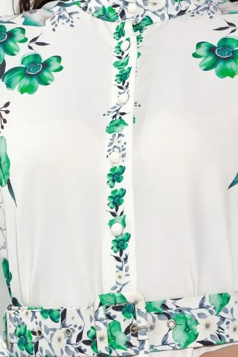 Jennyfer Floral Belted Maxi Shirt Dress - Image 5