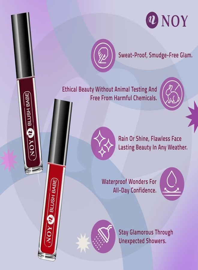 نوي أحمر شفاه سائل غير لامع مقاوم للتلطخ من نوي، لإطلالة ساحرة، متوفر بألوان: خمري، خمري قهوة، بنفسجي، عنابي (مجموعة من 4 قطع) - Image 4