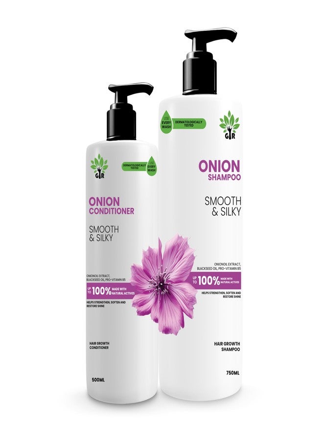 GIR Red Onion Anti Hair Fall Spa Range Hair Care Set: For Smooth and Silky Hair l Onion Shampoo & Onion Conditioner (Onion S750+C500 ML) - Image 1