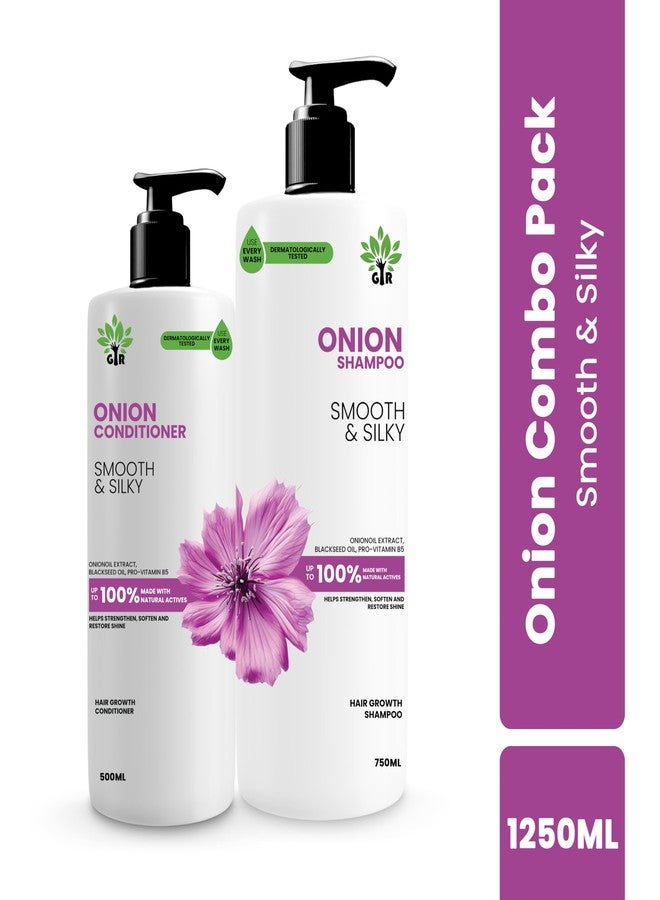 GIR Red Onion Anti Hair Fall Spa Range Hair Care Set: For Smooth and Silky Hair l Onion Shampoo & Onion Conditioner (Onion S750+C500 ML) - Image 2