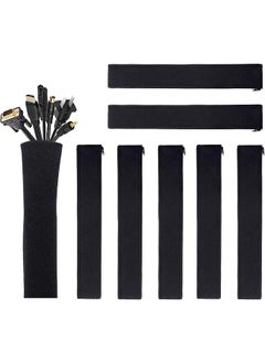 JOTO Pack) JOTO Cable Management Sleeve, Cord Management System for TV/Computer/Home Entertainment, 19-20 inch Flexible Cable Sleeve Wrap Cover Organizer -Black  - Image 1