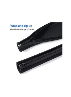 JOTO Pack) JOTO Cable Management Sleeve, Cord Management System for TV/Computer/Home Entertainment, 19-20 inch Flexible Cable Sleeve Wrap Cover Organizer -Black  - Image 3
