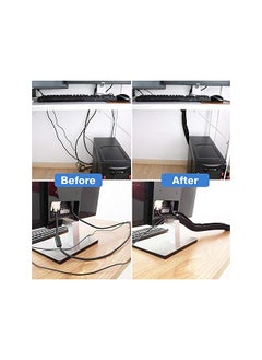 JOTO Pack) JOTO Cable Management Sleeve, Cord Management System for TV/Computer/Home Entertainment, 19-20 inch Flexible Cable Sleeve Wrap Cover Organizer -Black  - Image 4