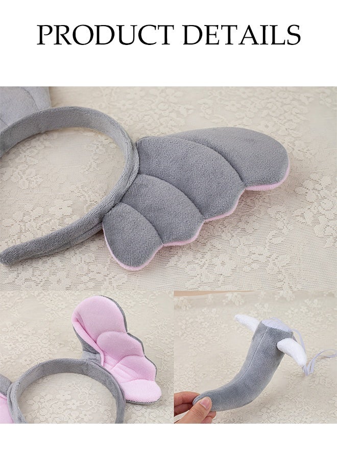 DUNISO طقم عصابات رأس للأطفال مكون من 4 قطع لعيد الهالوين، طقم عصابات رأس آذان حيوانات لعيد الهالوين، عصابة رأس آذان الفيل، ناعمة وعالية الجودة، لاحتفالات عيد الهالوين - Image 3