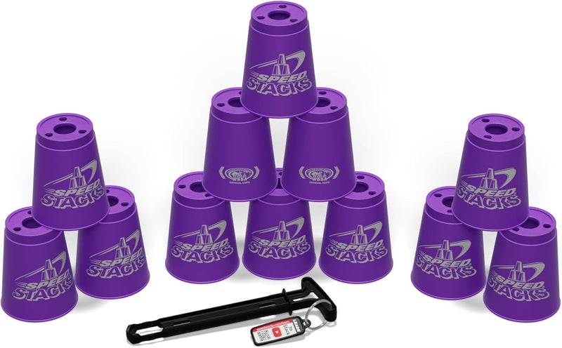 Speed Stacks Official Sport Stacking Set - Purple, 12 High-Quality Cups with Quick Release Stem - Image 2