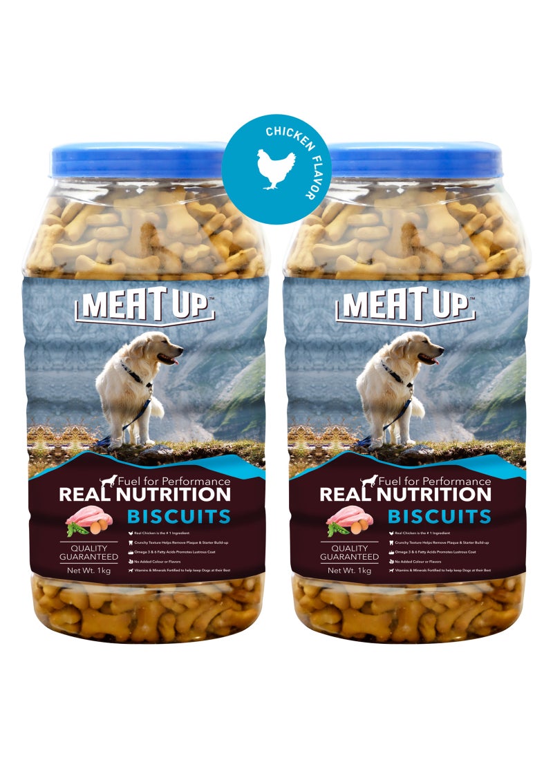Meatup Dog Biscuits Real Chicken (Buy 1 Get 1) 2 x 1 Kg - Image 2