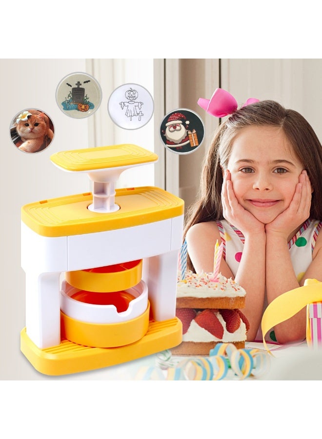 Button Maker Machine, 55mm(2.16 inch) Pin Badge Maker Machine, DIY Badge Punch Press Kit with 48 pcs Button Parts Pictures, Circle Cutter, Arts u0026 Crafts Birthday Gifts for kids, School Projects - Image 1