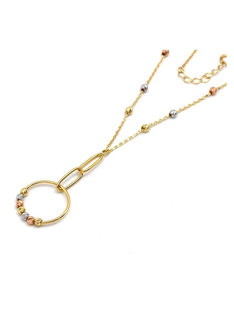 Gold Zone Real Gold Round Dangler Beads Link Necklace - Image 1